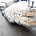 wrapped and secured on the airline pallet