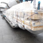 wrapped and secured on the airline pallet