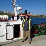 Boarding the tug